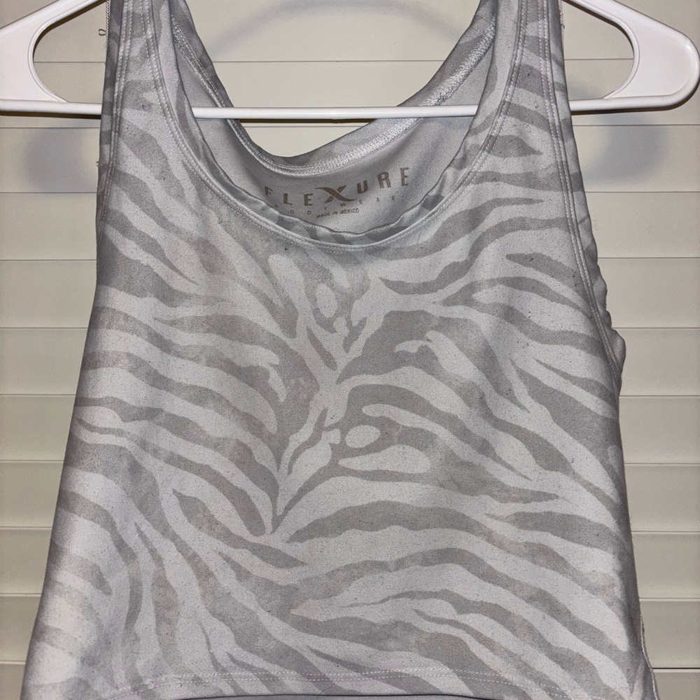 Gray Zebra Print Women's Tank Top